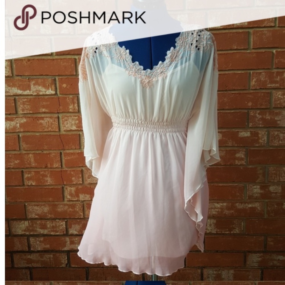 Gianni Bini Juniors Pink Sheer Ombre Dress
